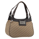 Christian Dior Trotter Canvas Hand Bag Brown Silver Auth 207724V-1