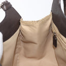 Christian Dior Trotter Canvas Hand Bag Brown Silver Auth 207724V-19