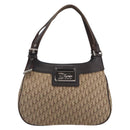 Christian Dior Trotter Canvas Hand Bag Brown Silver Auth 207724V-2