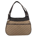 Christian Dior Trotter Canvas Hand Bag Brown Silver Auth 207724V-3