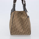 Christian Dior Trotter Canvas Hand Bag Brown Silver Auth 207724V-4