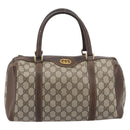 GUCCI GG Supreme Boston Bag PVC Beige Gold Tone 25 02 2112 Auth 207725-2
