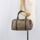 GUCCI GG Supreme Boston Bag PVC Beige Gold Tone 25 02 2112 Auth 207725-25