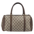 GUCCI GG Supreme Boston Bag PVC Beige Gold Tone 25 02 2112 Auth 207725-3
