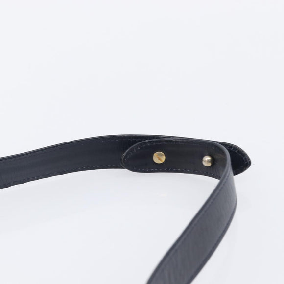 CELINE C Saluki Shoulder Bag Canvas Navy Gold Tone Auth 207727
