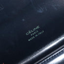 CELINE C Saluki Shoulder Bag Canvas Navy Gold Tone Auth 207727-18