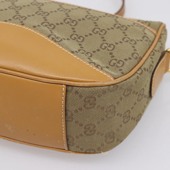 GUCCI GG Canvas Shoulder Bag Beige Gold Tone 007 290 4 0209 0 Auth 207728