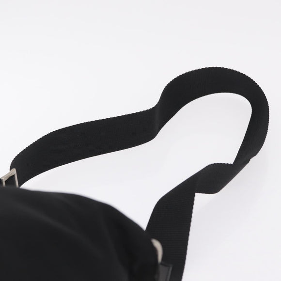PRADA Hand Bag Nylon 2way Black Silver Auth 207729A