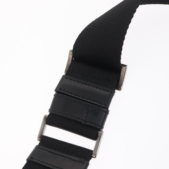 PRADA Hand Bag Nylon 2way Black Silver Auth 207729A