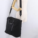 PRADA Hand Bag Nylon 2way Black Silver Auth 207729A-28
