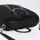 PRADA Hand Bag Nylon 2way Black Silver Auth 207729A-6