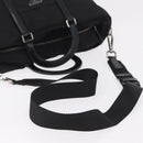 PRADA Hand Bag Nylon 2way Black Silver Auth 207729A-9