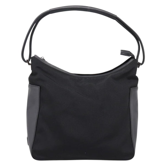 GUCCI Shoulder Bag Canvas Black Silver 001 3766 Auth 207730A