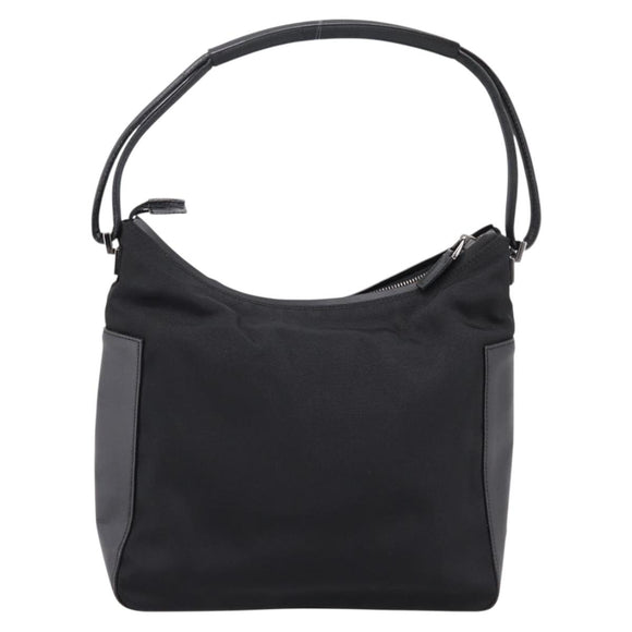 GUCCI Shoulder Bag Canvas Black Silver 001 3766 Auth 207730A