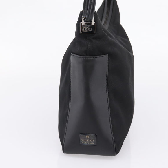 GUCCI Shoulder Bag Canvas Black Silver 001 3766 Auth 207730A