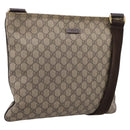 GUCCI GG Supreme Shoulder Bag PVC Beige Gold Tone 201446 Auth 207731A-1