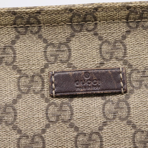GUCCI GG Supreme Shoulder Bag PVC Beige Gold Tone 201446 Auth 207731A