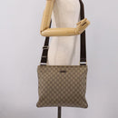 GUCCI GG Supreme Shoulder Bag PVC Beige Gold Tone 201446 Auth 207731A-23