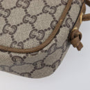 GUCCI PLUS Shoulder Bag PVC Beige Gold Tone Auth 207733-11