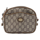 GUCCI PLUS Shoulder Bag PVC Beige Gold Tone Auth 207733-2