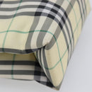 BURBERRY Nova Check Hand Bag Nylon Beige Silver Auth 207736A-9