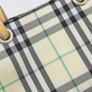 BURBERRY Nova Check Hand Bag Nylon Beige Silver Auth 207736A-10