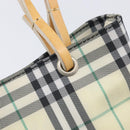 BURBERRY Nova Check Hand Bag Nylon Beige Silver Auth 207736A-11