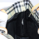 BURBERRY Nova Check Hand Bag Nylon Beige Silver Auth 207736A-19