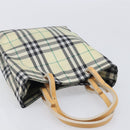 BURBERRY Nova Check Hand Bag Nylon Beige Silver Auth 207736A-6