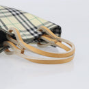 BURBERRY Nova Check Hand Bag Nylon Beige Silver Auth 207736A-7