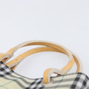 BURBERRY Nova Check Hand Bag Nylon Beige Silver Auth 207736A-8
