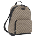 GUCCI GG Supreme Backpack PVC Beige Silver 406370 Auth 207738-1