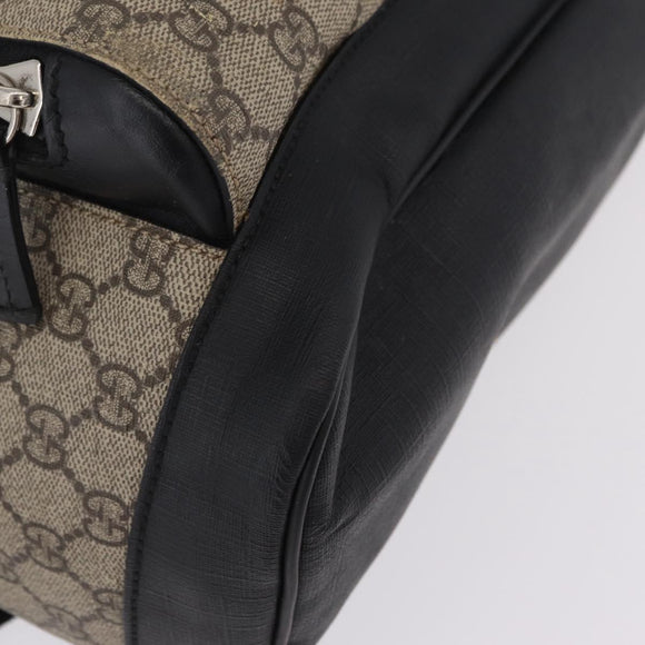 GUCCI GG Supreme Backpack PVC Beige Silver 406370 Auth 207738