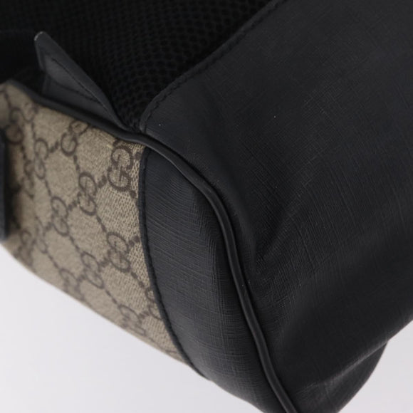 GUCCI GG Supreme Backpack PVC Beige Silver 406370 Auth 207738