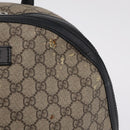 GUCCI GG Supreme Backpack PVC Beige Silver 406370 Auth 207738-19