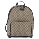 GUCCI GG Supreme Backpack PVC Beige Silver 406370 Auth 207738-2