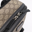 GUCCI GG Supreme Backpack PVC Beige Silver 406370 Auth 207738-20