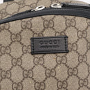 GUCCI GG Supreme Backpack PVC Beige Silver 406370 Auth 207738-21