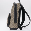 GUCCI GG Supreme Backpack PVC Beige Silver 406370 Auth 207738-4
