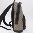 GUCCI GG Supreme Backpack PVC Beige Silver 406370 Auth 207738-6