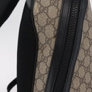 GUCCI GG Supreme Backpack PVC Beige Silver 406370 Auth 207738-7
