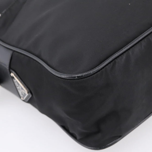 PRADA Shoulder Bag Nylon Black Silver Auth 207742A