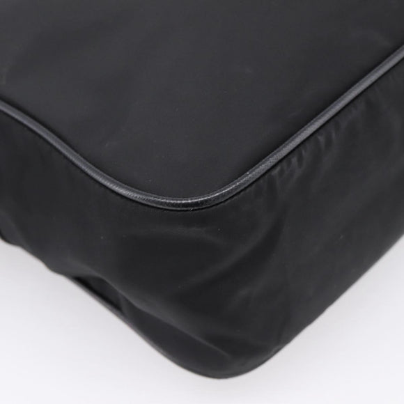PRADA Shoulder Bag Nylon Black Silver Auth 207742A