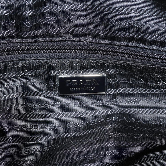 PRADA Shoulder Bag Nylon Black Silver Auth 207742A