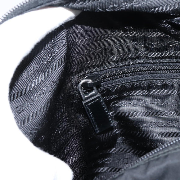 PRADA Shoulder Bag Nylon Black Silver Auth 207742A