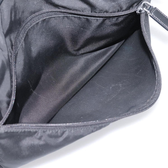 PRADA Shoulder Bag Nylon Black Silver Auth 207742A