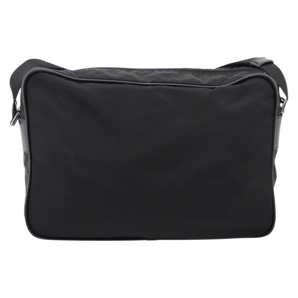 PRADA Shoulder Bag Nylon Black Silver Auth 207742A