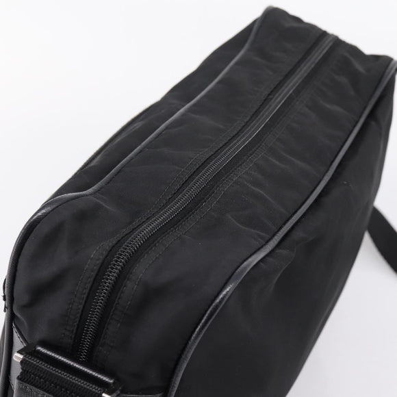 PRADA Shoulder Bag Nylon Black Silver Auth 207742A