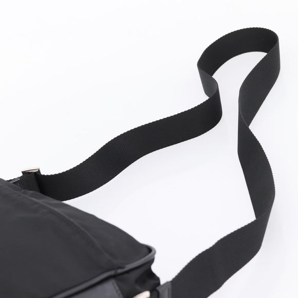 PRADA Shoulder Bag Nylon Black Silver Auth 207742A