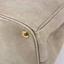 PRADA Hand Bag Patent Beige Gold Tone Auth 207746A-15